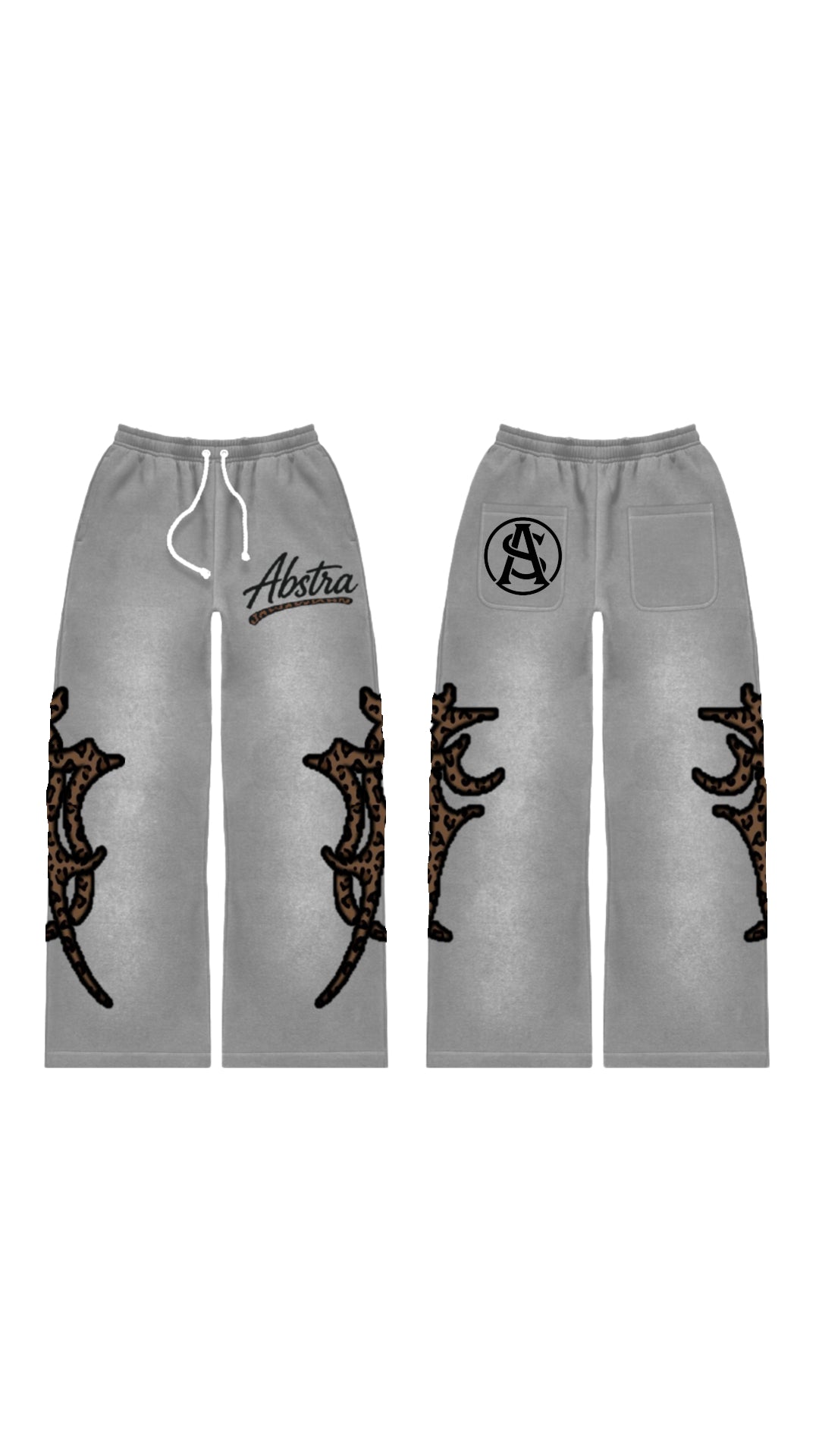 ABSTRA Grey Leopard Sweatpants